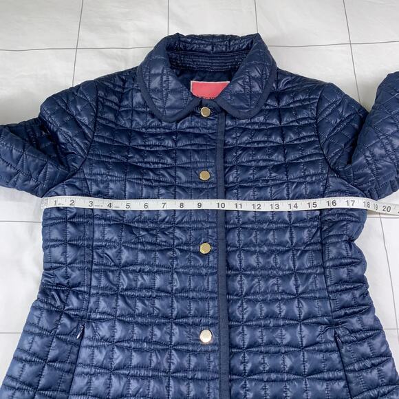 Kate Spade Coat Womens Medium Deep Navy Quilted Jacket Preppy Outerwear Warm - Picture 10 of 15